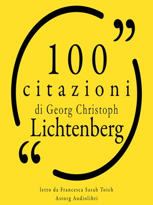 cover image of 100 citazioni di Georg Christoph Lichtenberg